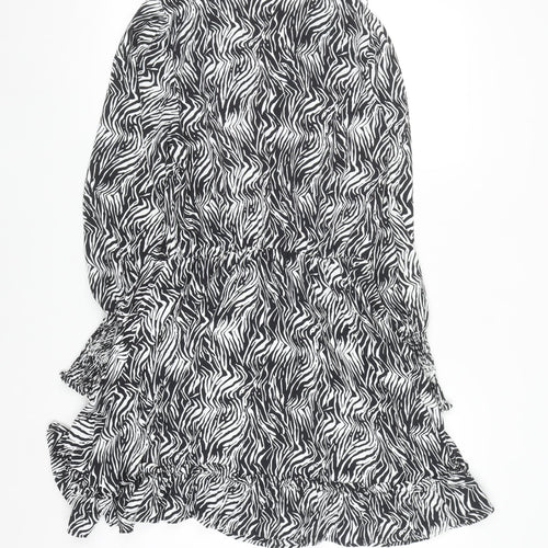 Savida Women’s Black Zebra Print Short A-Line Dress Size 10
