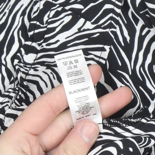 Savida Women’s Black Zebra Print Short A-Line Dress Size 10