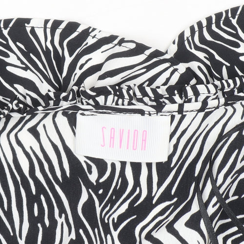 Savida Women’s Black Zebra Print Short A-Line Dress Size 10