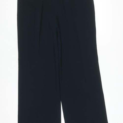 Dunnes Stores Women Navy Wide-Leg Trousers Size 12 Polyester Workwear