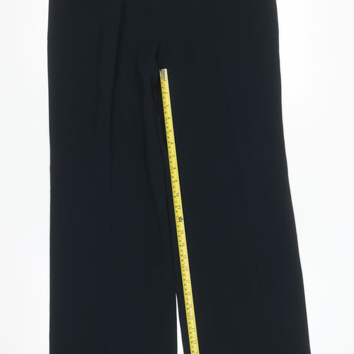 Dunnes Stores Women Navy Wide-Leg Trousers Size 12 Polyester Workwear