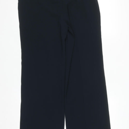 Dunnes Stores Women Navy Wide-Leg Trousers Size 12 Polyester Workwear