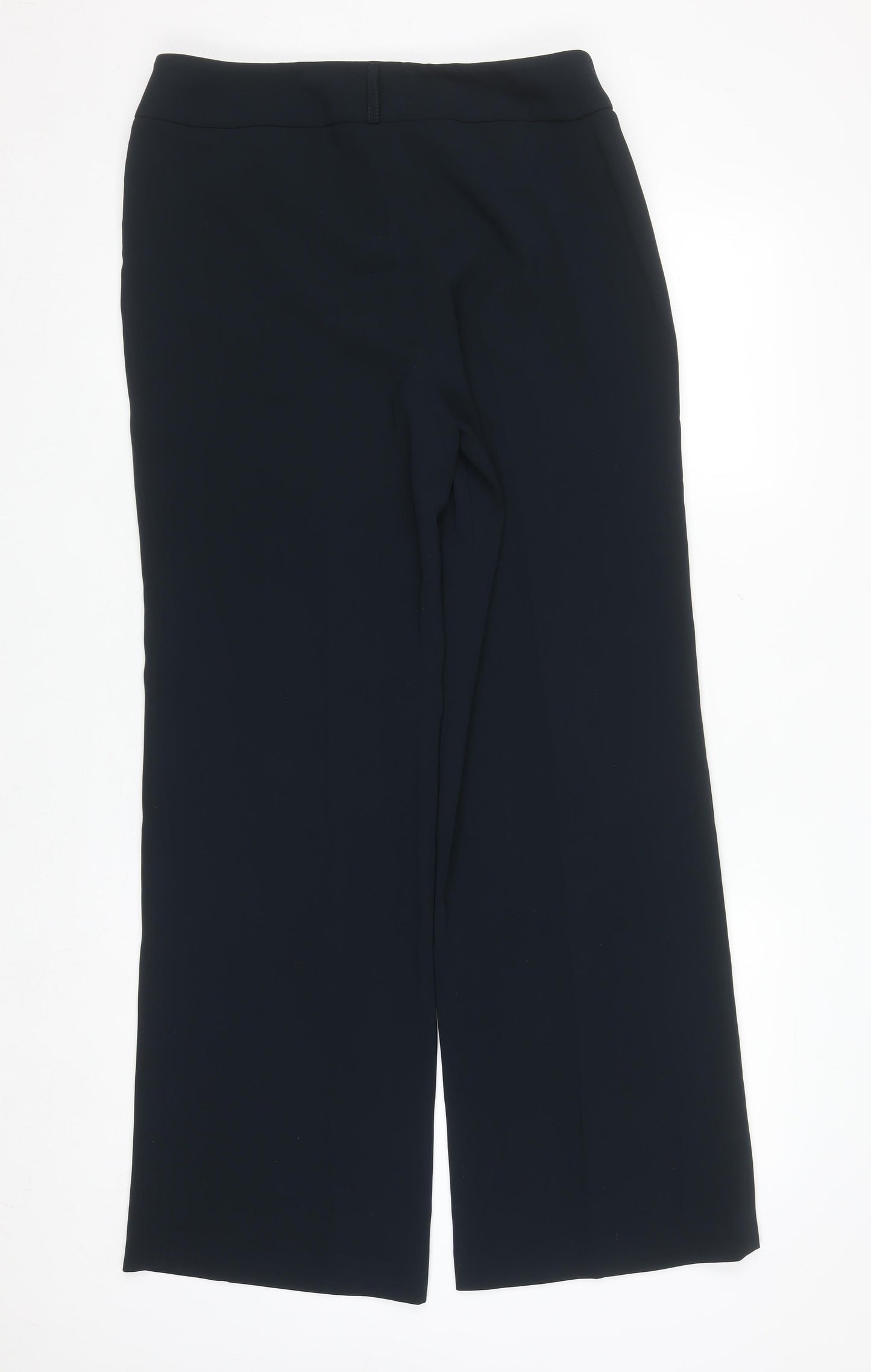 Dunnes Stores Women Navy Wide-Leg Trousers Size 12 Polyester Workwear