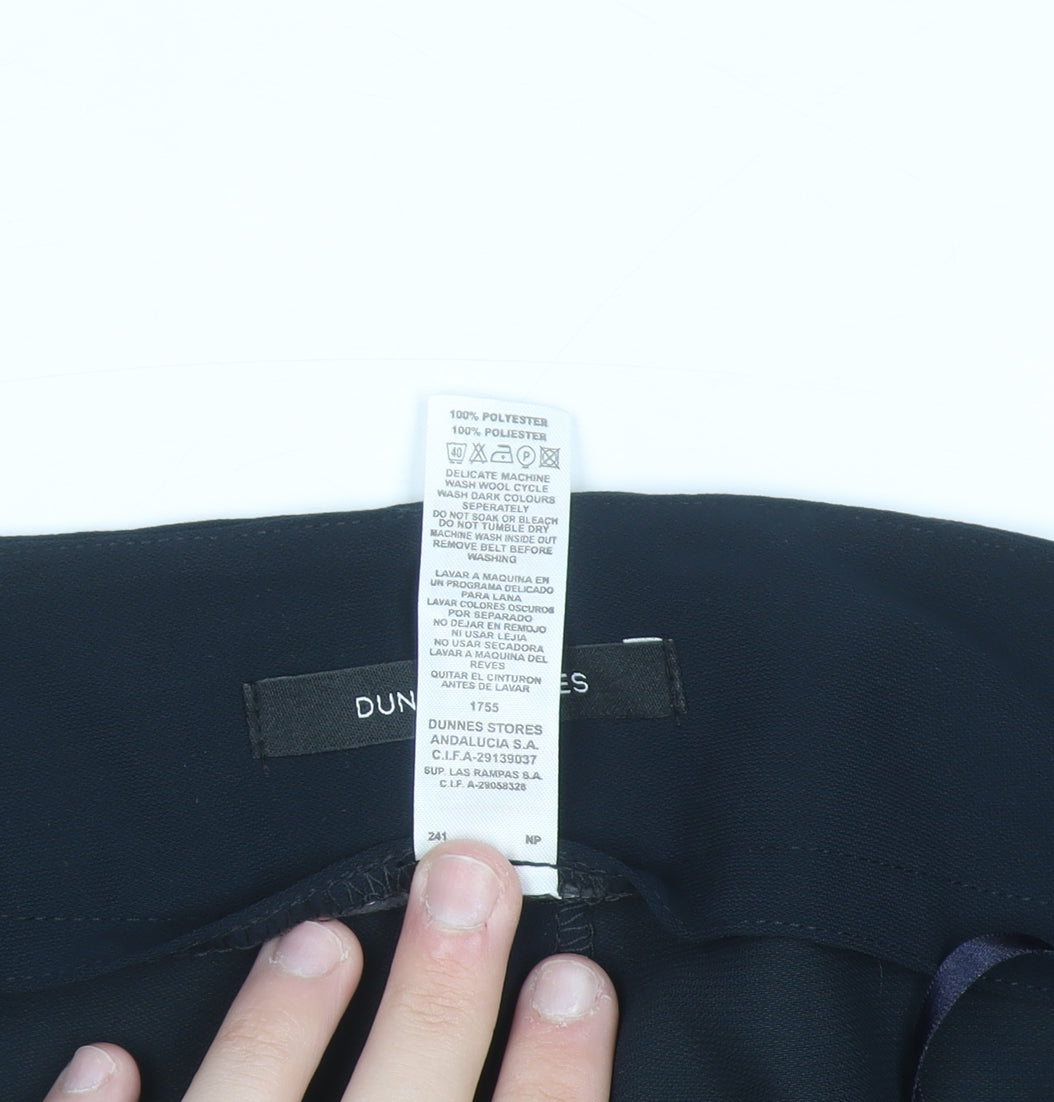 Dunnes Stores Women Navy Wide-Leg Trousers Size 12 Polyester Workwear