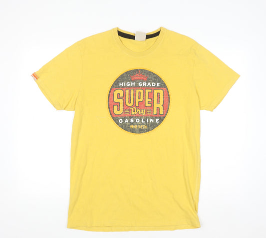 Superdry Men’s Yellow Vintage Gasoline Graphic T-Shirt Size L