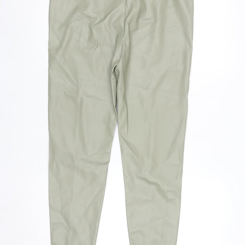 Primark Women's Green Faux Leather High Rise Tapered Trousers Size 14