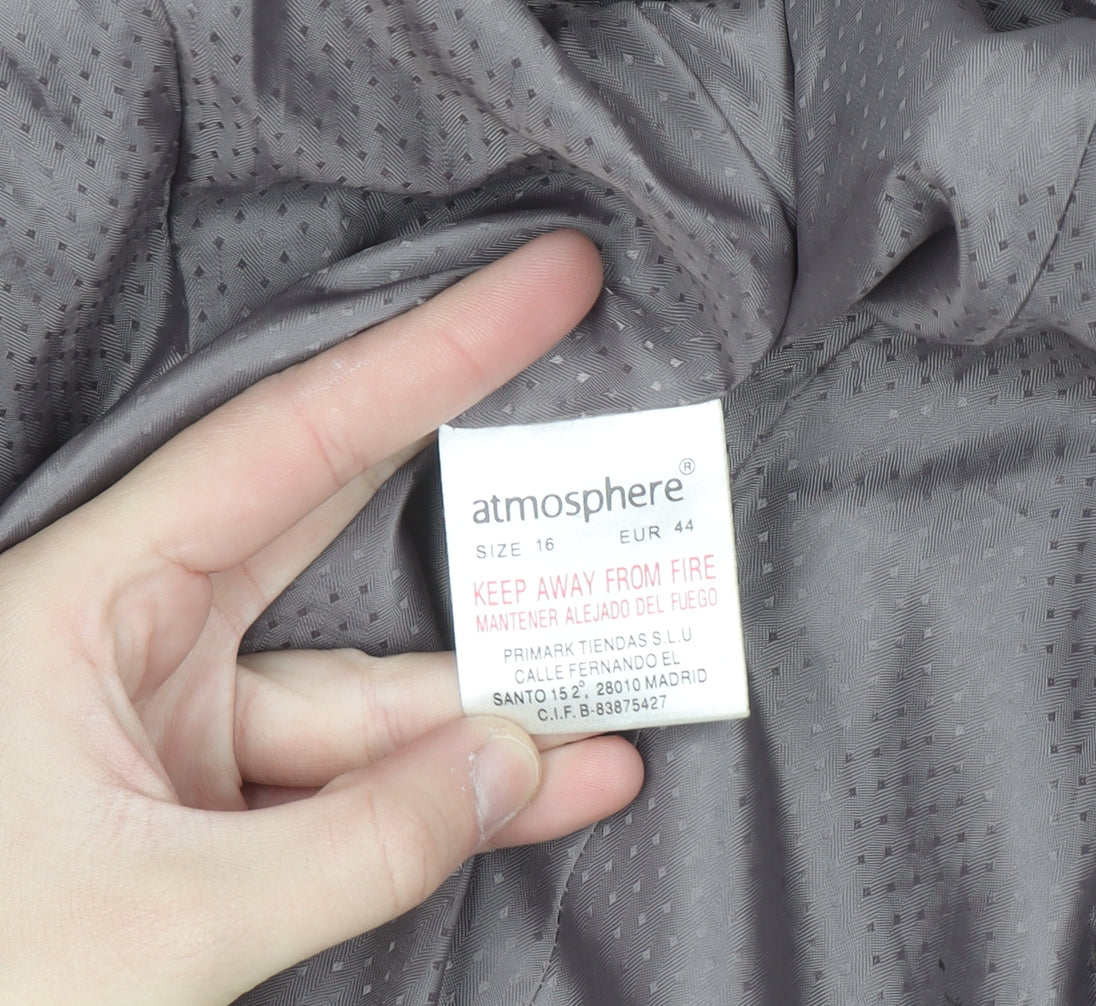Atmosphere Women's Black Size 16 Single-Breasted Blazer Jacket