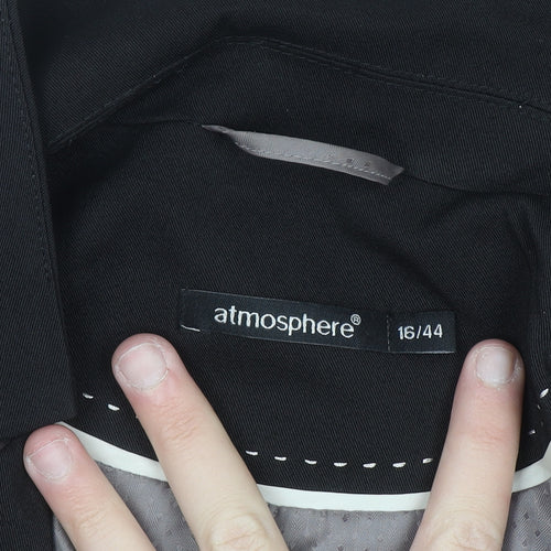 Atmosphere Women's Black Size 16 Single-Breasted Blazer Jacket
