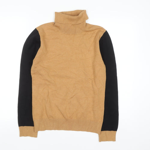 Rowen Avenue Men's Beige Roll Neck Jumper Size M Long Sleeve Knit