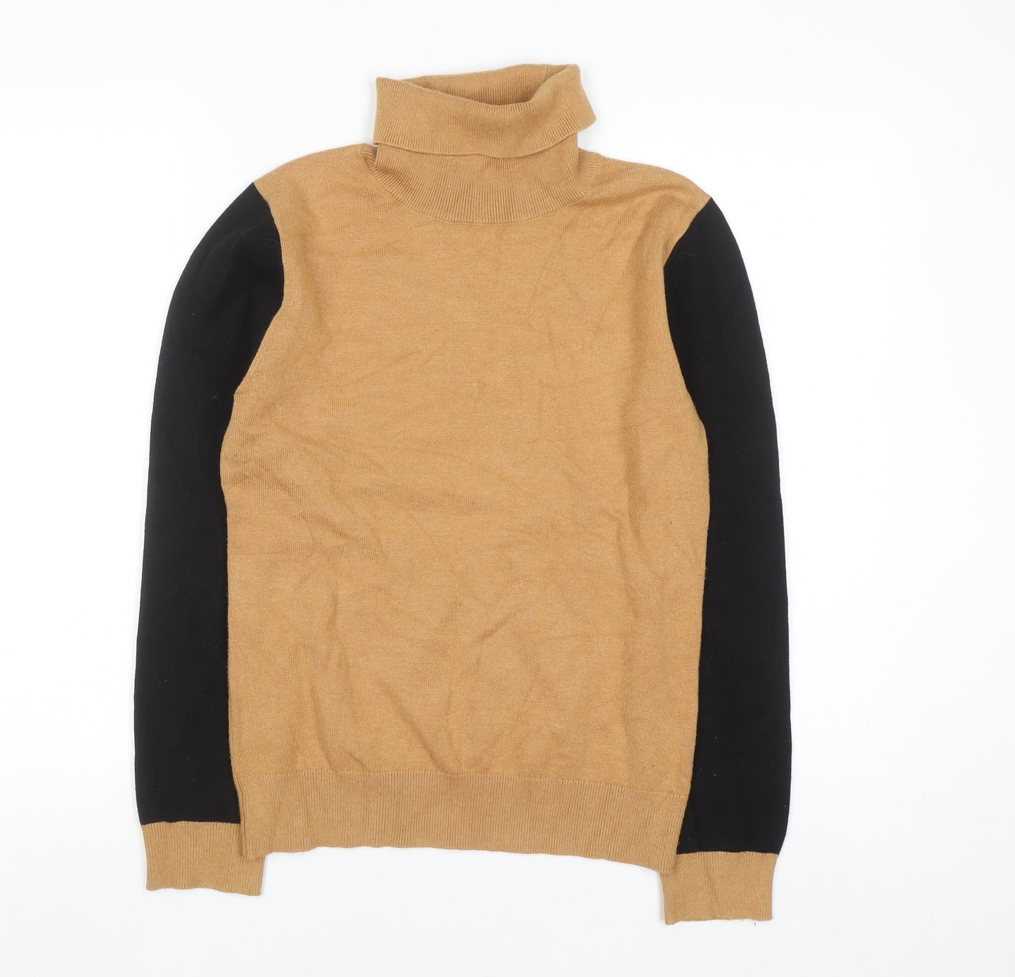 Rowen Avenue Men's Beige Roll Neck Jumper Size M Long Sleeve Knit