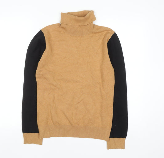 Rowen Avenue Men's Beige Roll Neck Jumper Size M Long Sleeve Knit