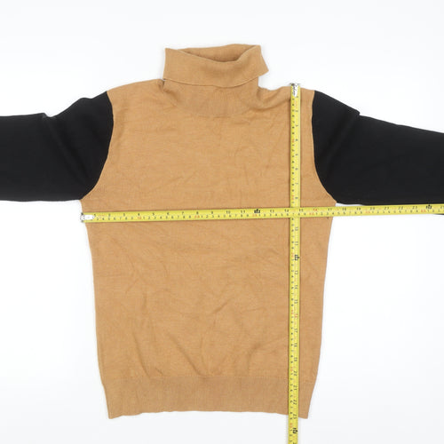 Rowen Avenue Men's Beige Roll Neck Jumper Size M Long Sleeve Knit