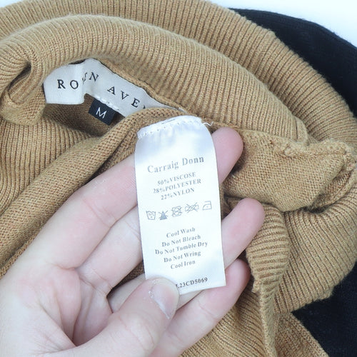 Rowen Avenue Men's Beige Roll Neck Jumper Size M Long Sleeve Knit