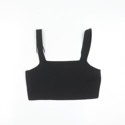 Primark Women’s Black Cropped Tank Top L Stretch Sleeveless