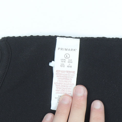Primark Women’s Black Cropped Tank Top L Stretch Sleeveless