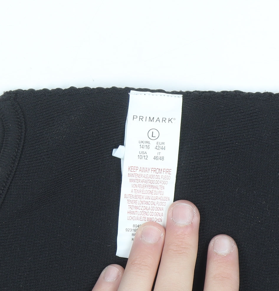 Primark Women’s Black Cropped Tank Top L Stretch Sleeveless