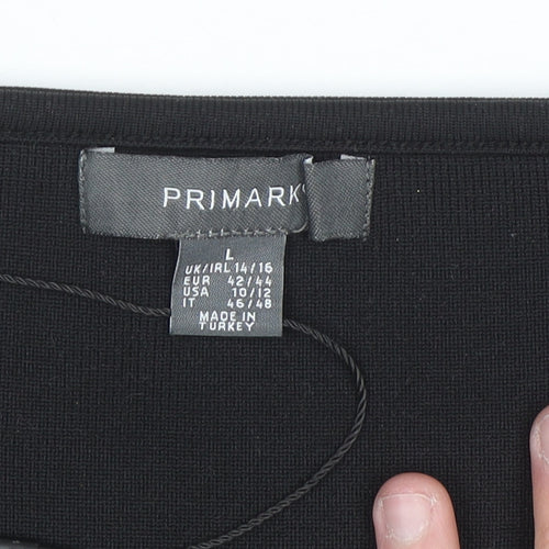 Primark Women’s Black Cropped Tank Top L Stretch Sleeveless