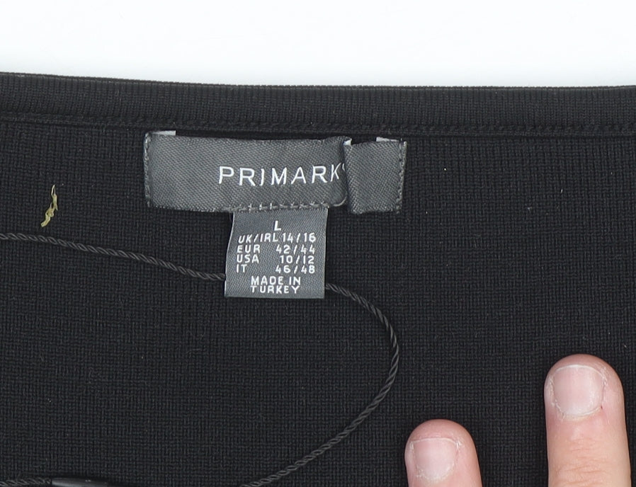 Primark Women’s Black Cropped Tank Top L Stretch Sleeveless