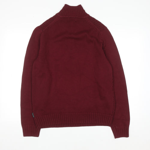 Calvin Klein Men's Red Half Zip Knit Jumper Size L