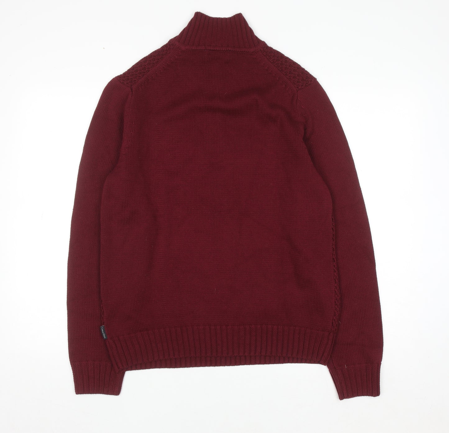 Calvin Klein Men's Red Half Zip Knit Jumper Size L