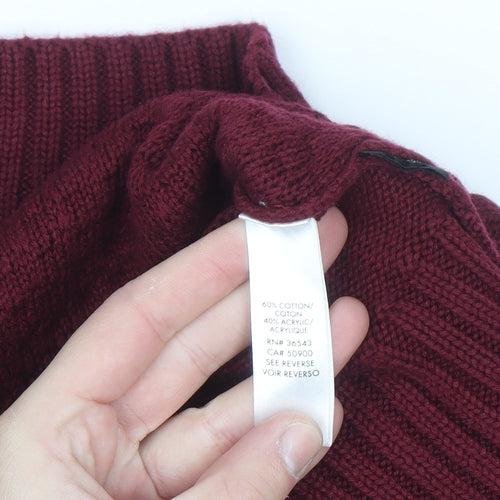 Calvin Klein Men's Red Half Zip Knit Jumper Size L