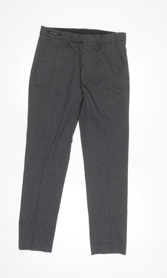 Dunnes Stores Men's Grey Regular Fit Dress Trousers 30W 31L