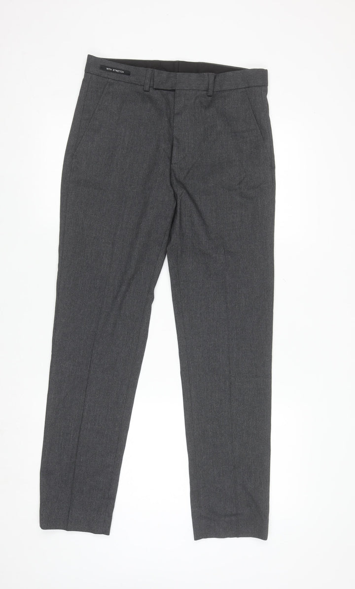 Dunnes Stores Men's Grey Regular Fit Dress Trousers 30W 31L