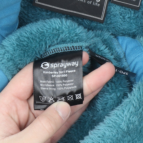 Sprayway Women's Blue Full Zip Fleece Jacket UK 12 M Polyester