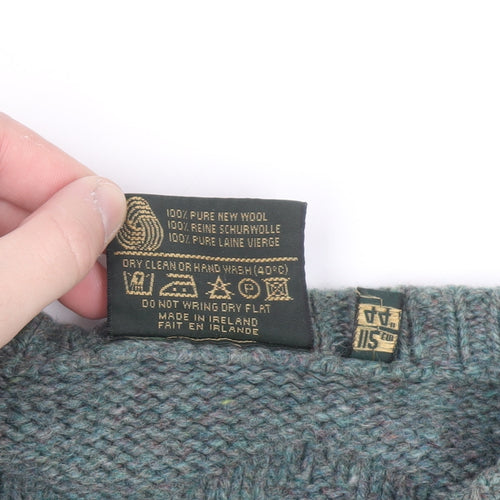 Gaeltarra Ireland Men's Green Wool Pullover Jumper XL