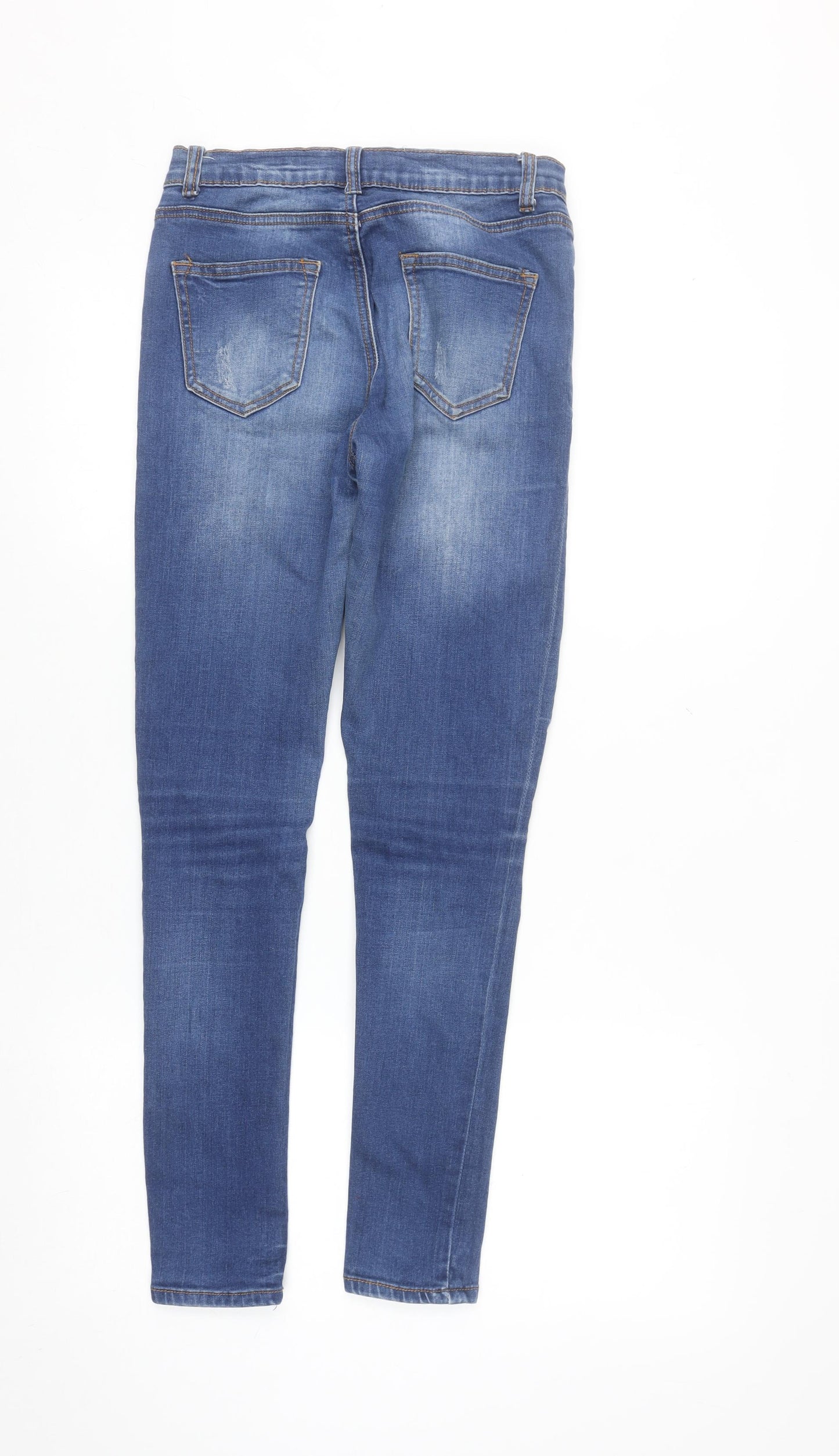 Denim Co Women's Blue Size 8 Skinny Distressed Stretch Jeans