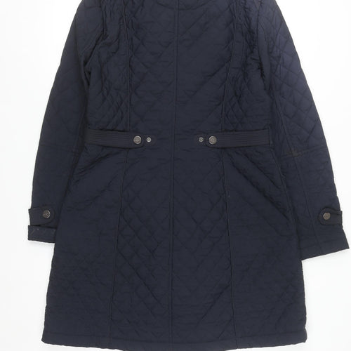 Olsen Women's Blue Quilted Mid-Length Coat Size 10