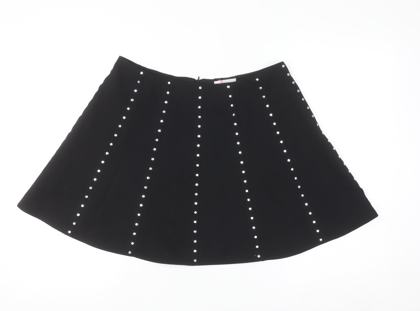 Savida Women’s Black Studded A-Line Short Skirt Size 12