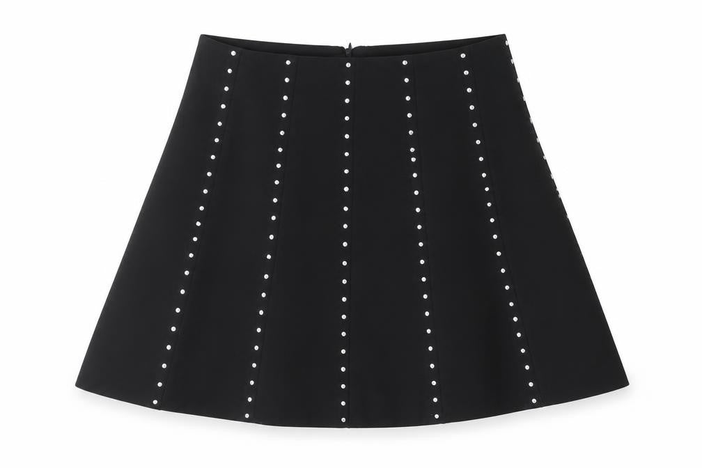 Savida Women’s Black Studded A-Line Short Skirt Size 12