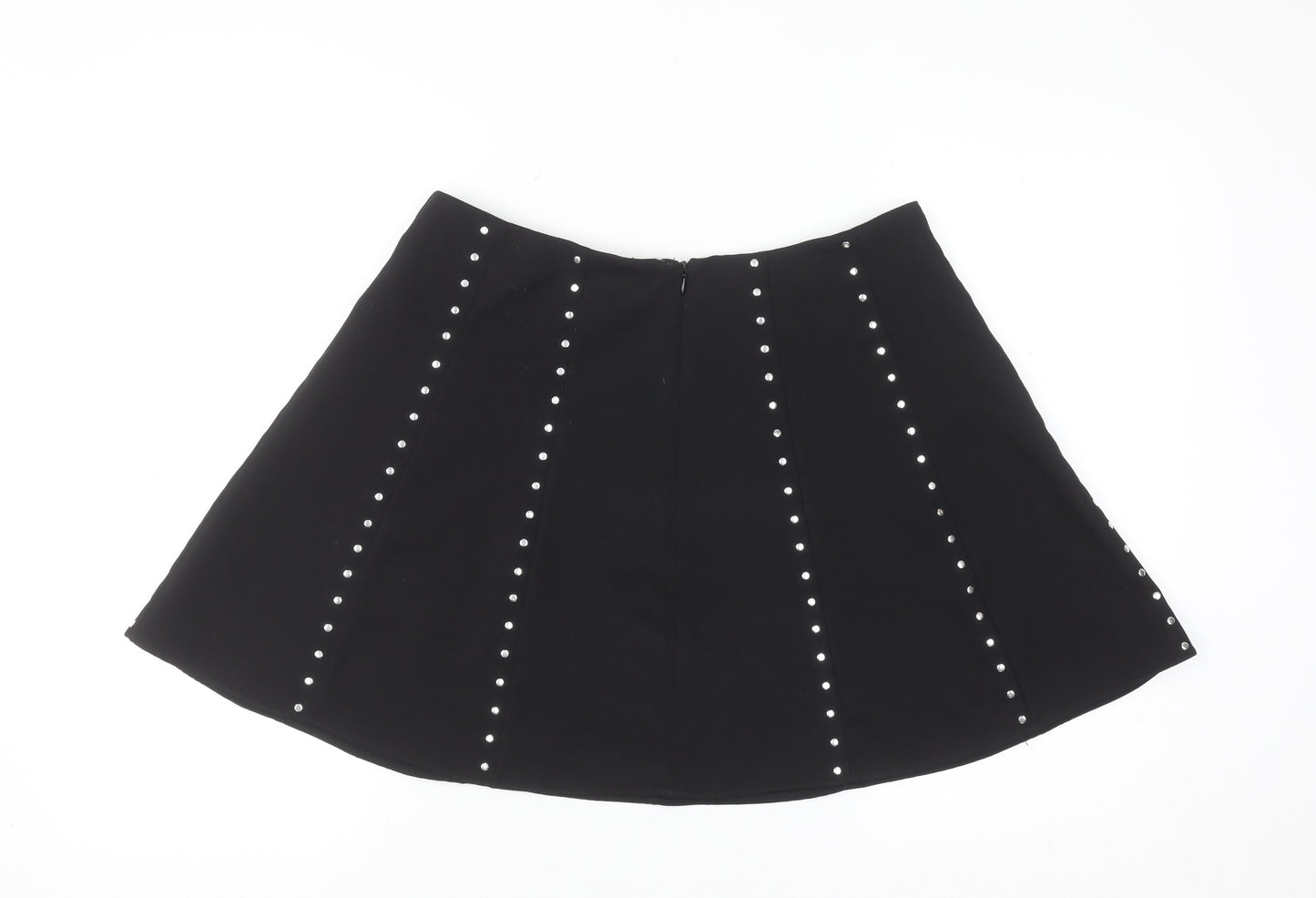 Savida Women’s Black Studded A-Line Short Skirt Size 12