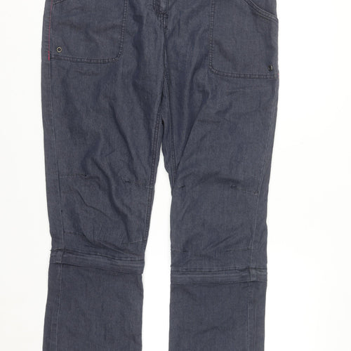 Crivit Women's Blue Cargo Trousers Size 16 Stretch Cotton Blend Outdoor
