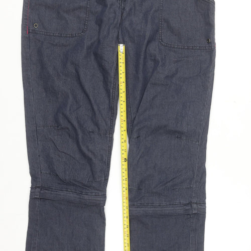 Crivit Women's Blue Cargo Trousers Size 16 Stretch Cotton Blend Outdoor