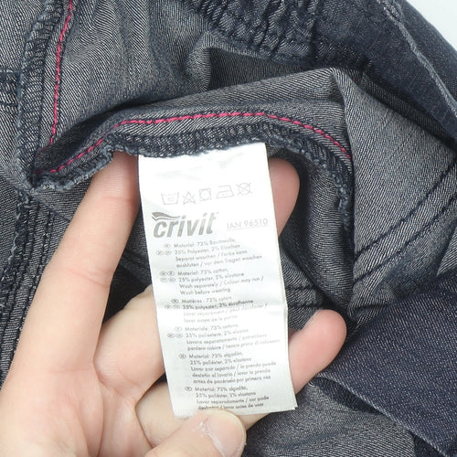 Crivit Women's Blue Cargo Trousers Size 16 Stretch Cotton Blend Outdoor