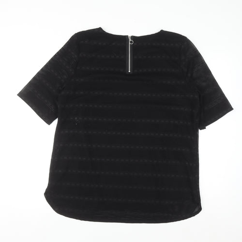 Dunnes Women Black Mesh Zip Back Blouse Size 20