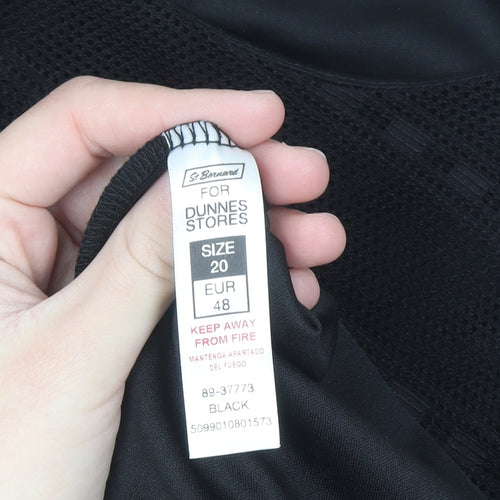 Dunnes Women Black Mesh Zip Back Blouse Size 20