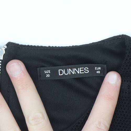 Dunnes Women Black Mesh Zip Back Blouse Size 20