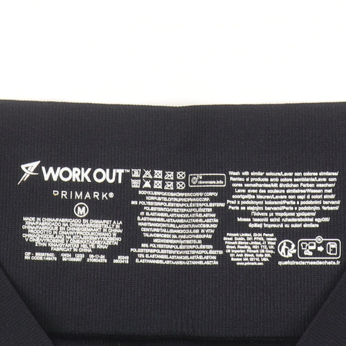 Primark Women’s Black Biker Activewear Shorts Medium Stretch Workout