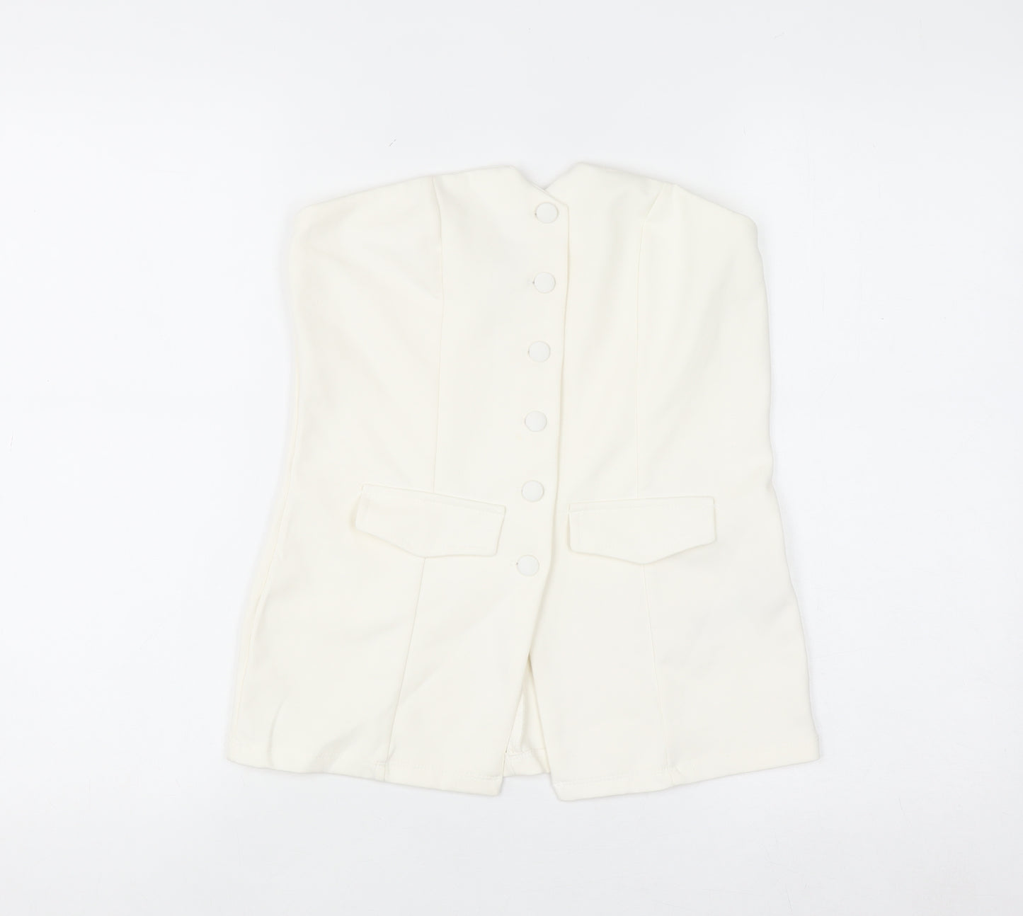 Primark Women Ivory Sleeveless Button Blouse Size S