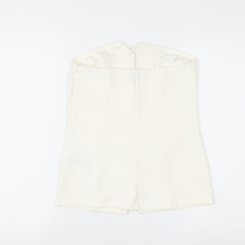 Primark Women Ivory Sleeveless Button Blouse Size S