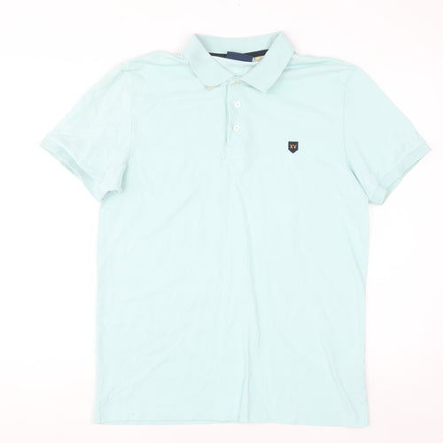 XV Kings Mens Blue Cotton Short Sleeve Polo Shirt Size M