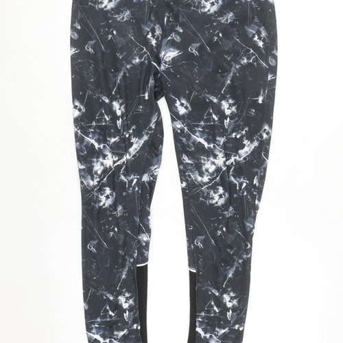 SE Workout Women's Black Marble Print Ankle Leggings Size 14