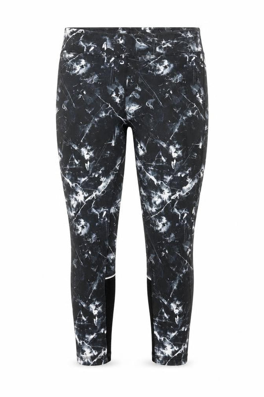 SE Workout Women's Black Marble Print Ankle Leggings Size 14