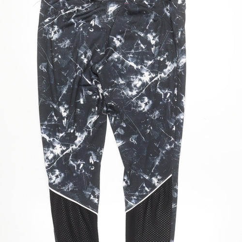 SE Workout Women's Black Marble Print Ankle Leggings Size 14