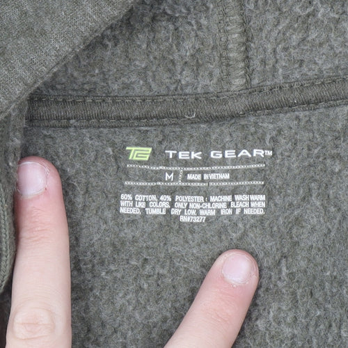 Tek Gear Men's Green Full Zip Fleece Hoodie Size M