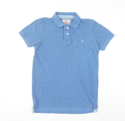 The Classic Polo Men's Blue Short Sleeve Cotton Blend Polo Shirt Size M