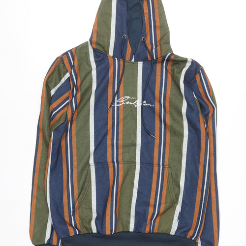 Soul Star Mens Multicoloured Striped Pullover Hoodie XL